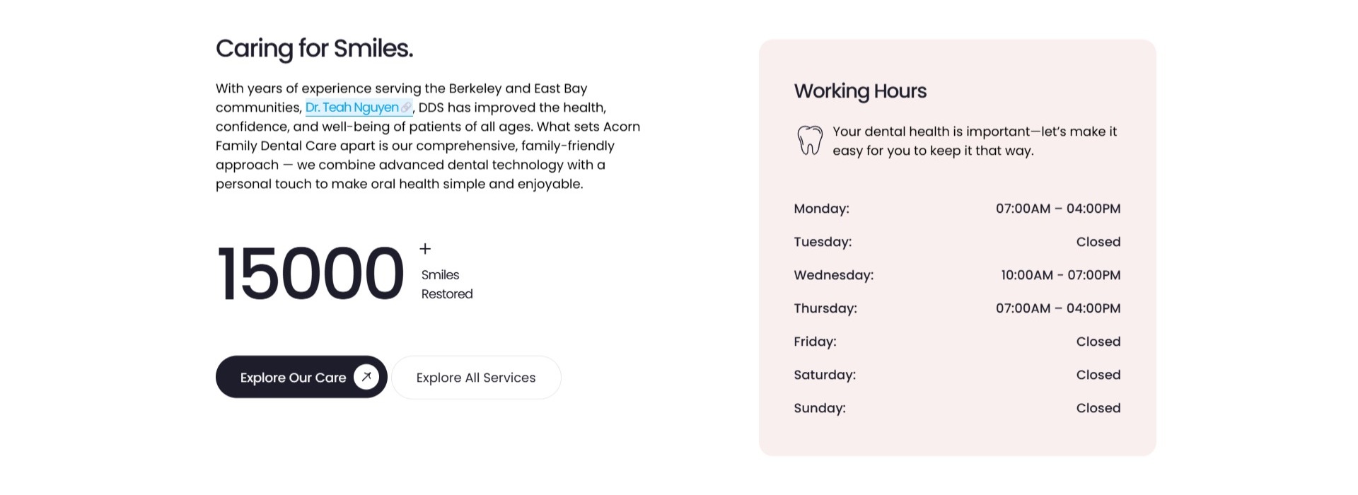 Practice stats block