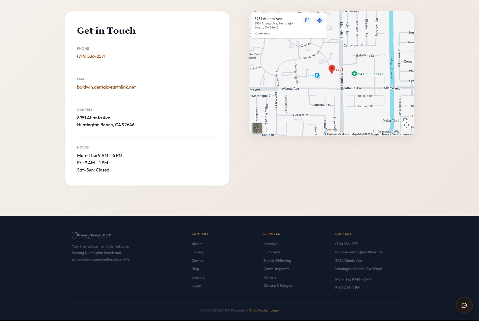 Footer — multi-location NAP + schema