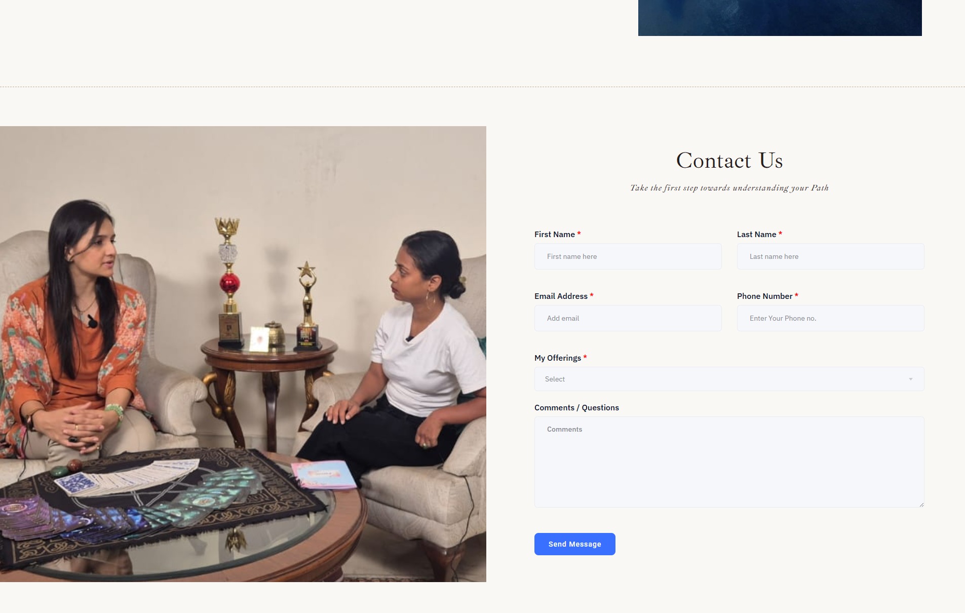 Booking contact form