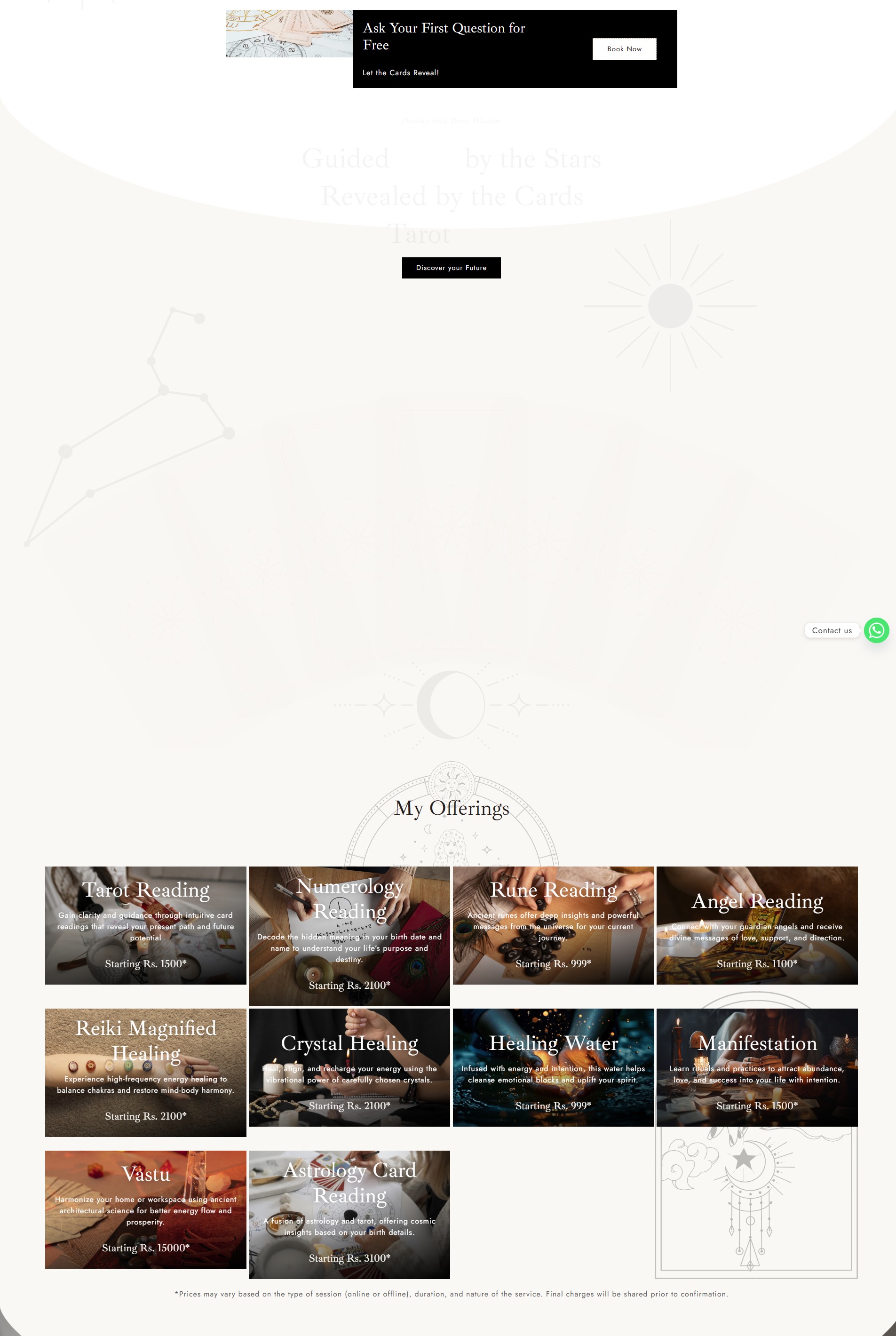 Modality-specific service cards
