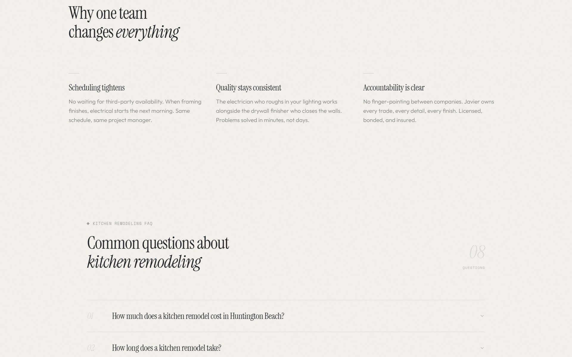 14 in-house trades, zero subs