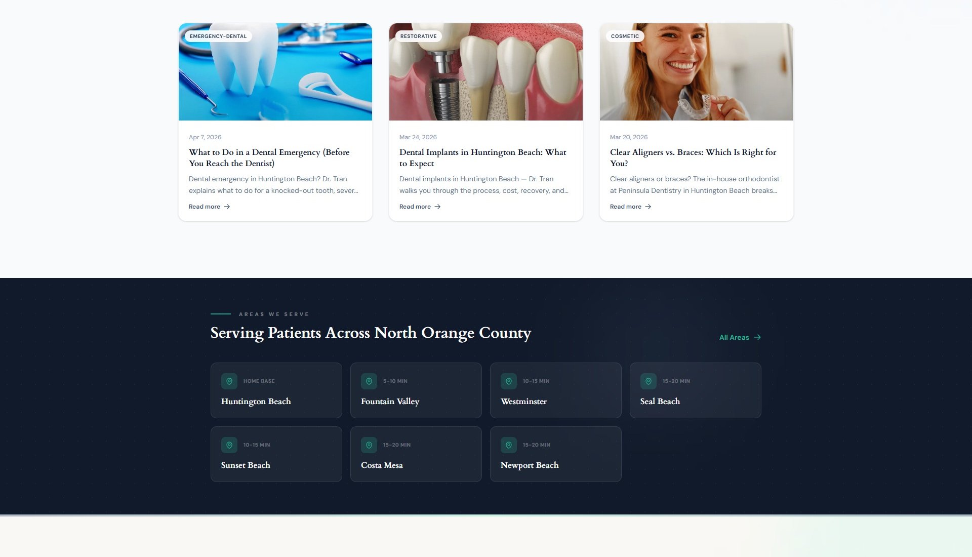 Seven-city service area map